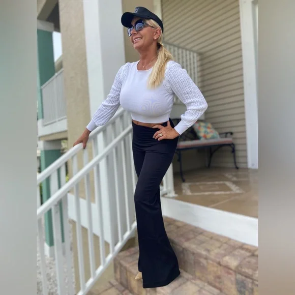 Balboa Slim Fit Black Flare Pants - Large - Picture 3 of 6